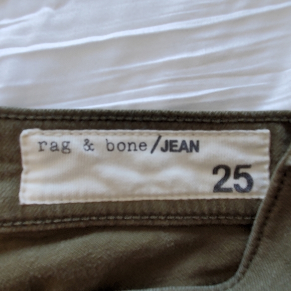 Rag & Bone Jeans Skinny Low Rise Jeans olive green stretch comfortable size 25 - Picture 7 of 9